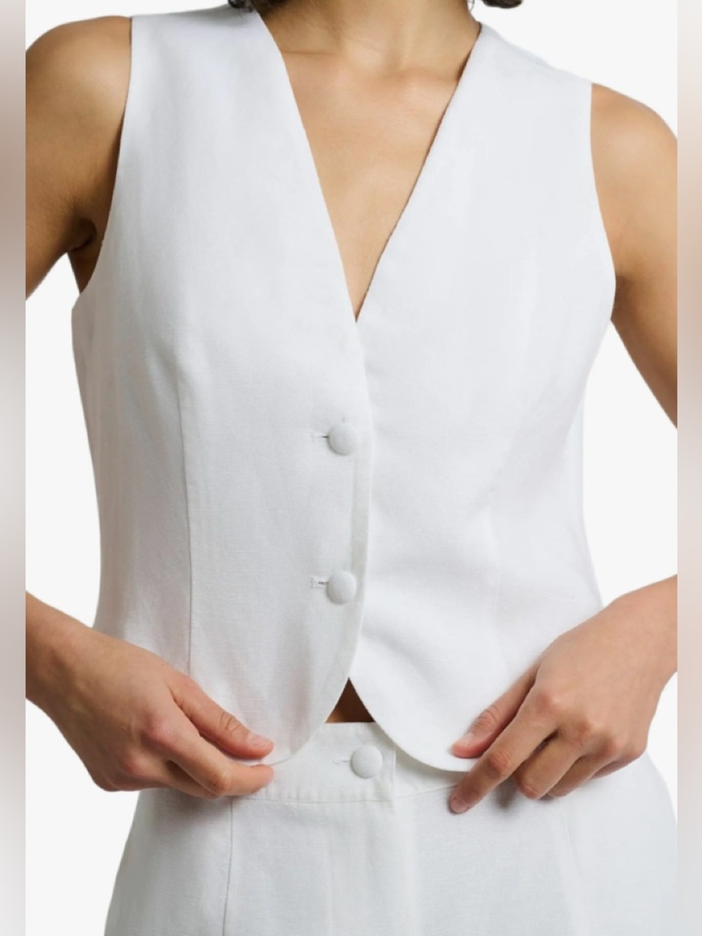 NWT White Onia Womens Relaxed Vest, Size 14